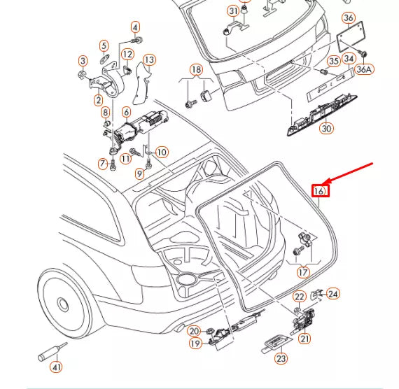 NEW AUDI A6 AVANT C6 REAR LID SEAL 4F9827705H
