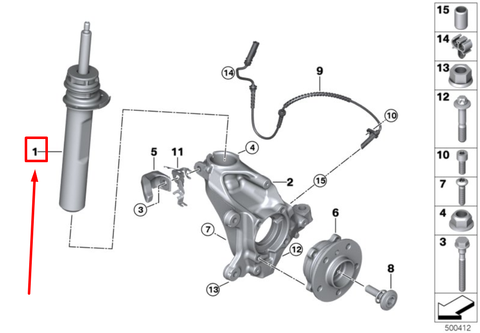 new mini countryman f60 front right shock absorber 31316867210 6867210 original