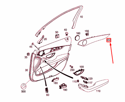 new mercedes-benz c w205 front right door moulding a2057203680 original