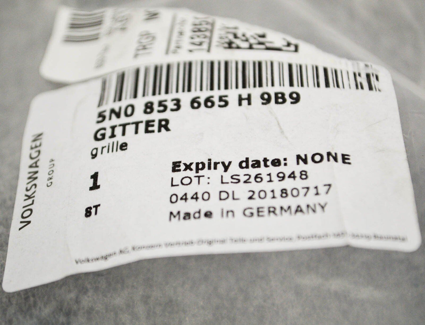 NEW VOLKSWAGEN TIGUAN MK1 GRILL FRONT LEFT 5N0853665H9B9 2016 ORIGINAL