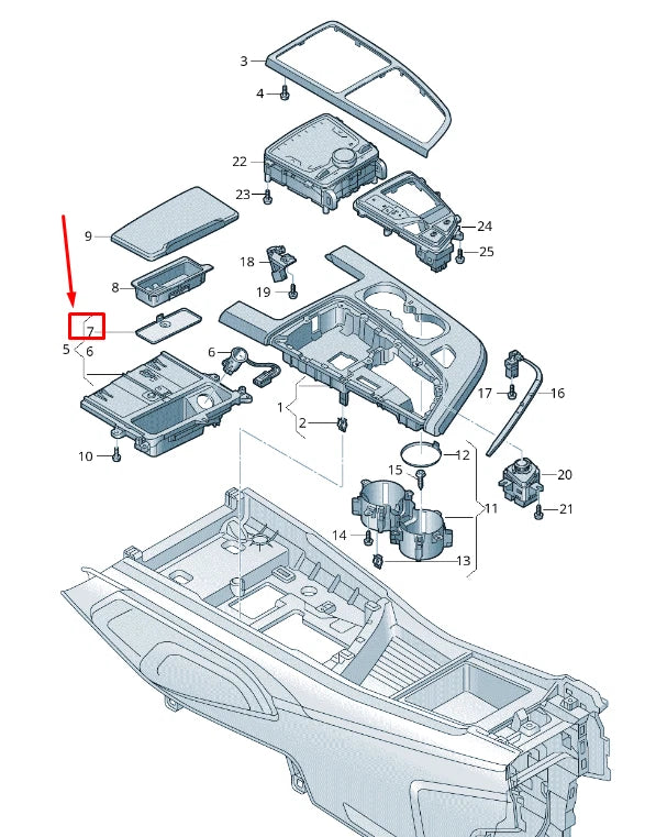 NEW AUDI Q7 4M CENTER CONSOLE INSERT MAT 4M1863328 4PK 4M18633284PK