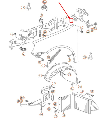 NEW VOLKSWAGEN GOLF MK5 FRONT LEFT FENDER WING 1K6821021A ORIGINAL