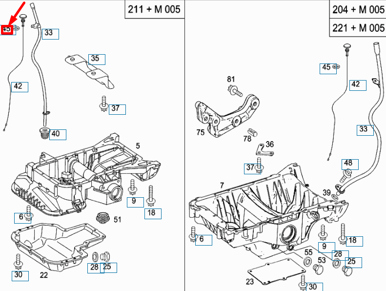 new mercedes-benz gl x164 dipstick seal a0069972645 original