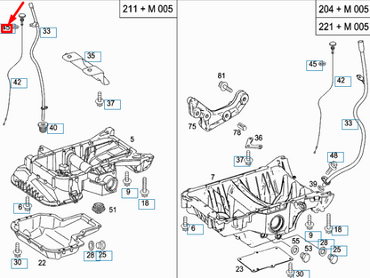 new mercedes-benz gl x164 dipstick seal a0069972645 original