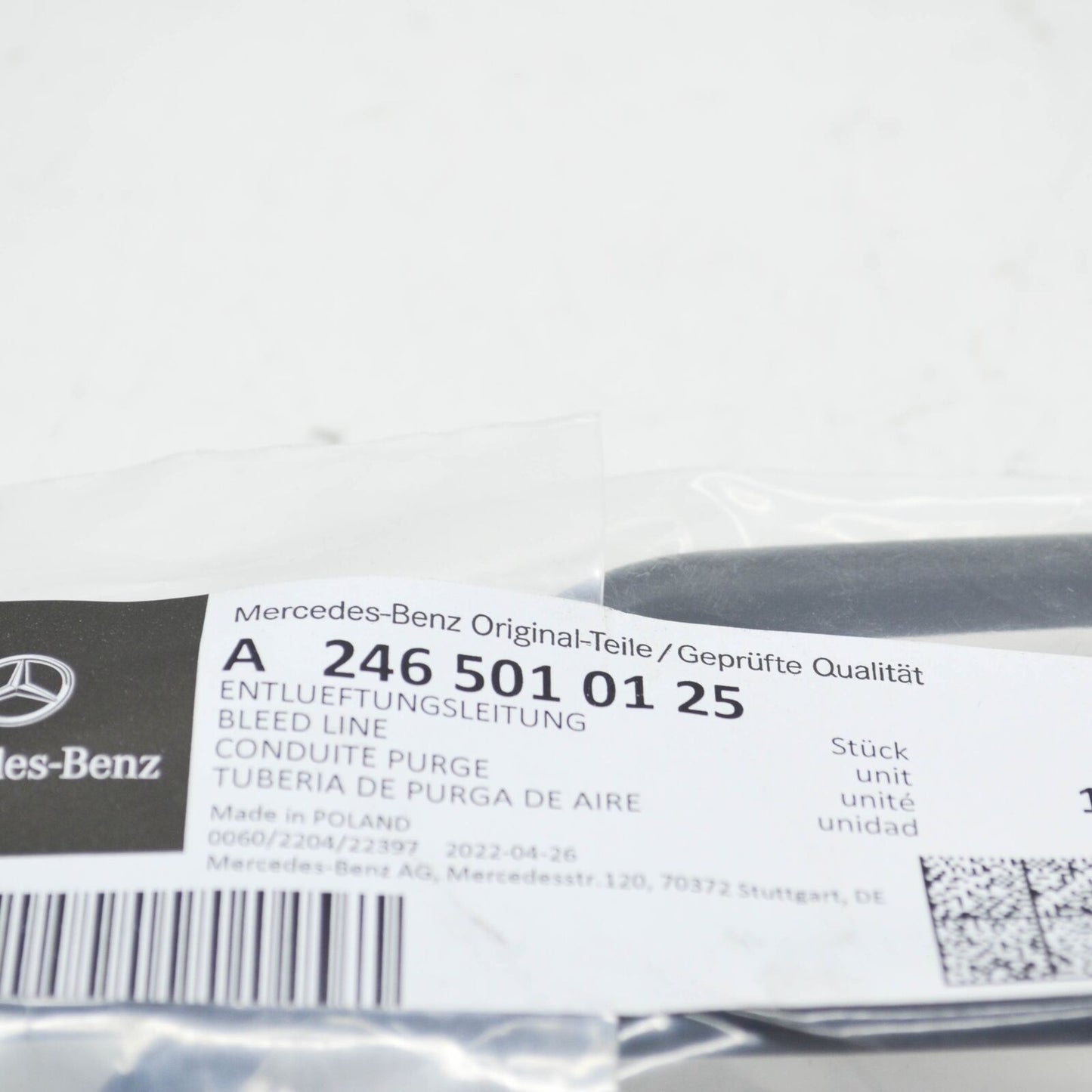 NEW MERCEDES-BENZ A W176 COOLING RADIATOR HOSE A2465010125 ORIGINAL