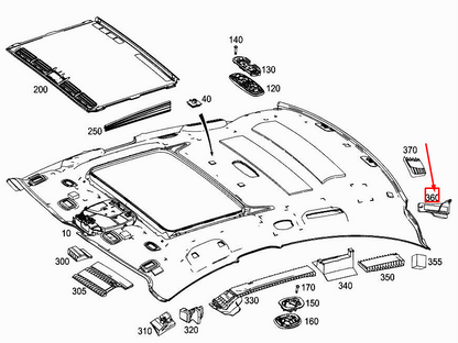 new mercedes-benz cls c257 rear left roof absorber a2576924500 original