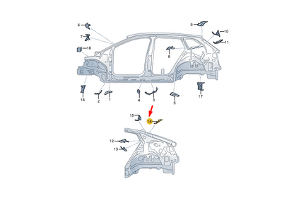 new skoda enyaq iv left inner d-pillar partition 5le864637 original