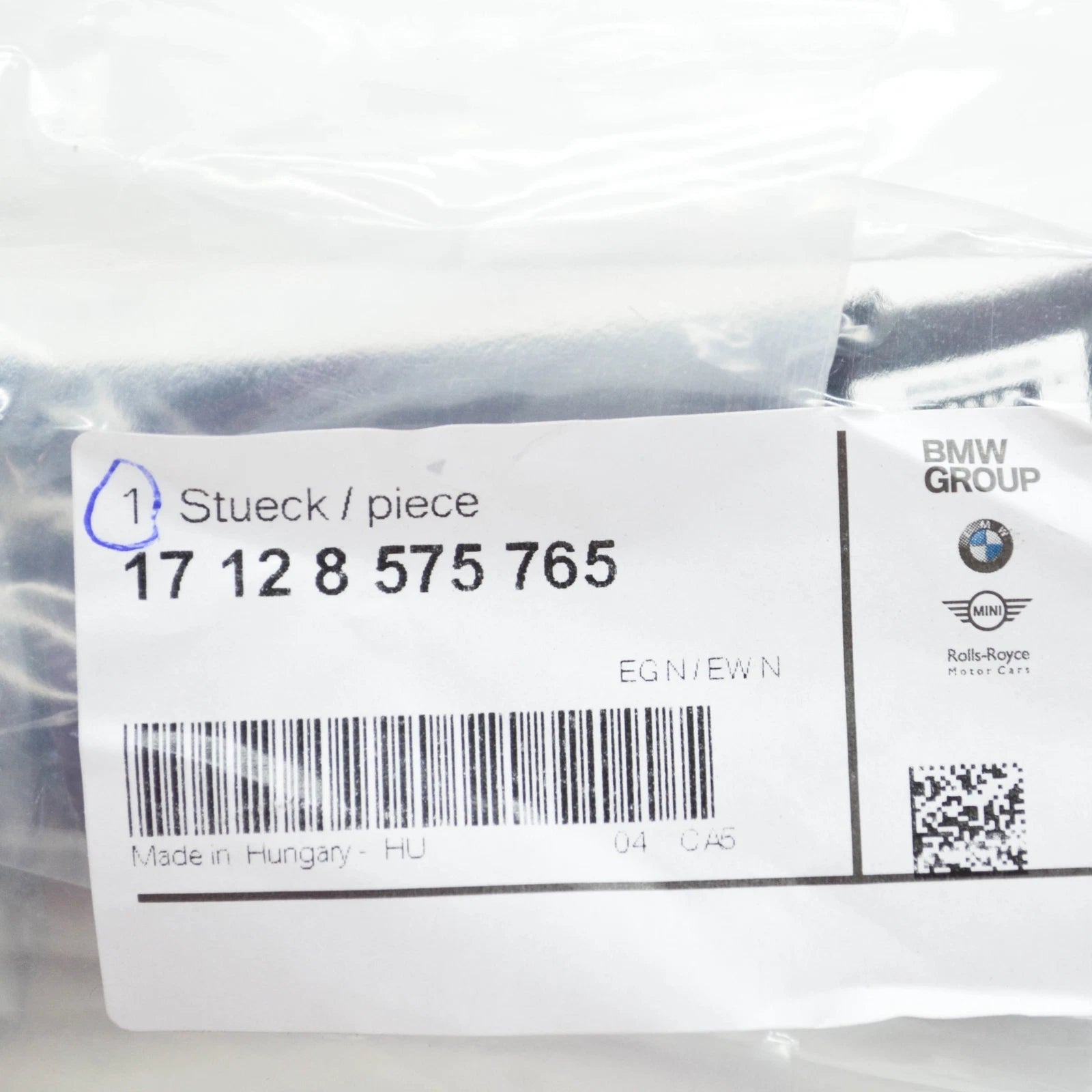 NEW BMW 5 G30 ENGINE COOLANT HOSE 17128575765 ORIGINAL