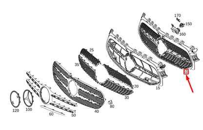 new mercedes-benz b w247 radiator grille frame a2478885700 original