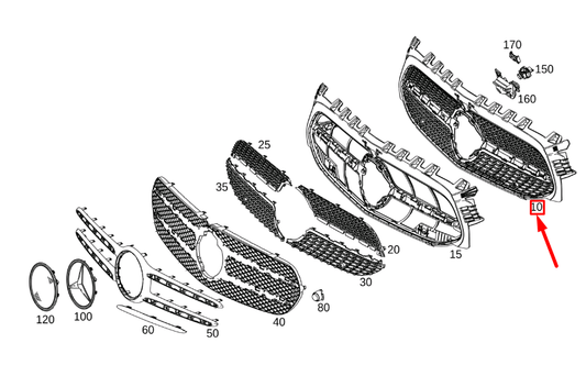 new mercedes-benz b w247 radiator grille frame a2478885700 original