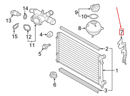NEW VW JETTA MK6 16 LEFT RADIATOR AIR DUCT 5C6121283E ORIGINAL