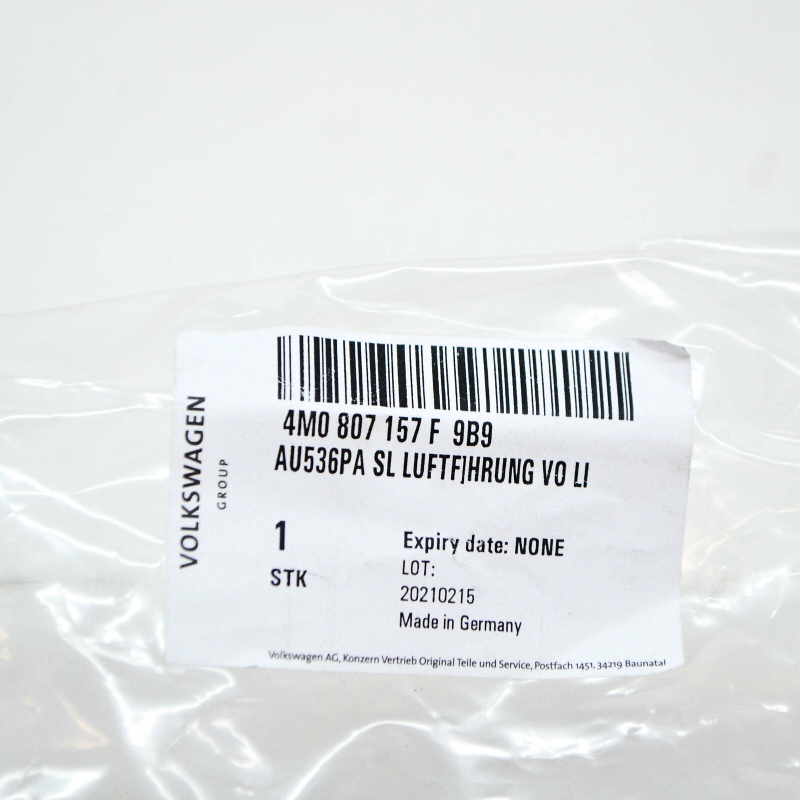 NEW AUDI SQ7 4M FRONT BUMPER LEFT AIR DUCT COVER GRILLE 4M0807157F9B9 ORIGINAL