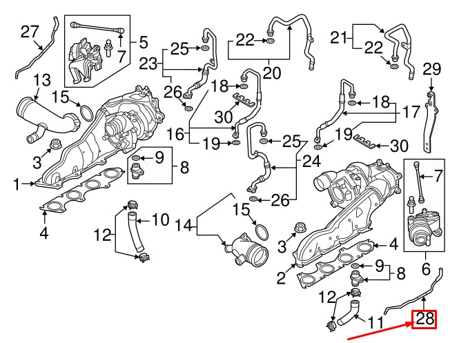 NEW AUDI A7 SPORTBACK 4G LEFT VACUUM TUBE 079131055CP ORIGINAL