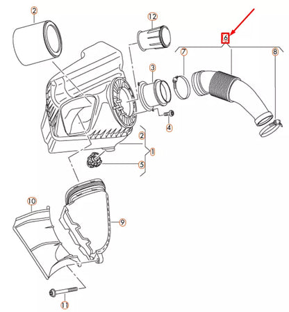 NEW AUDI A6 C7 AIR FILTER INTAKE HOSE 06E129615M