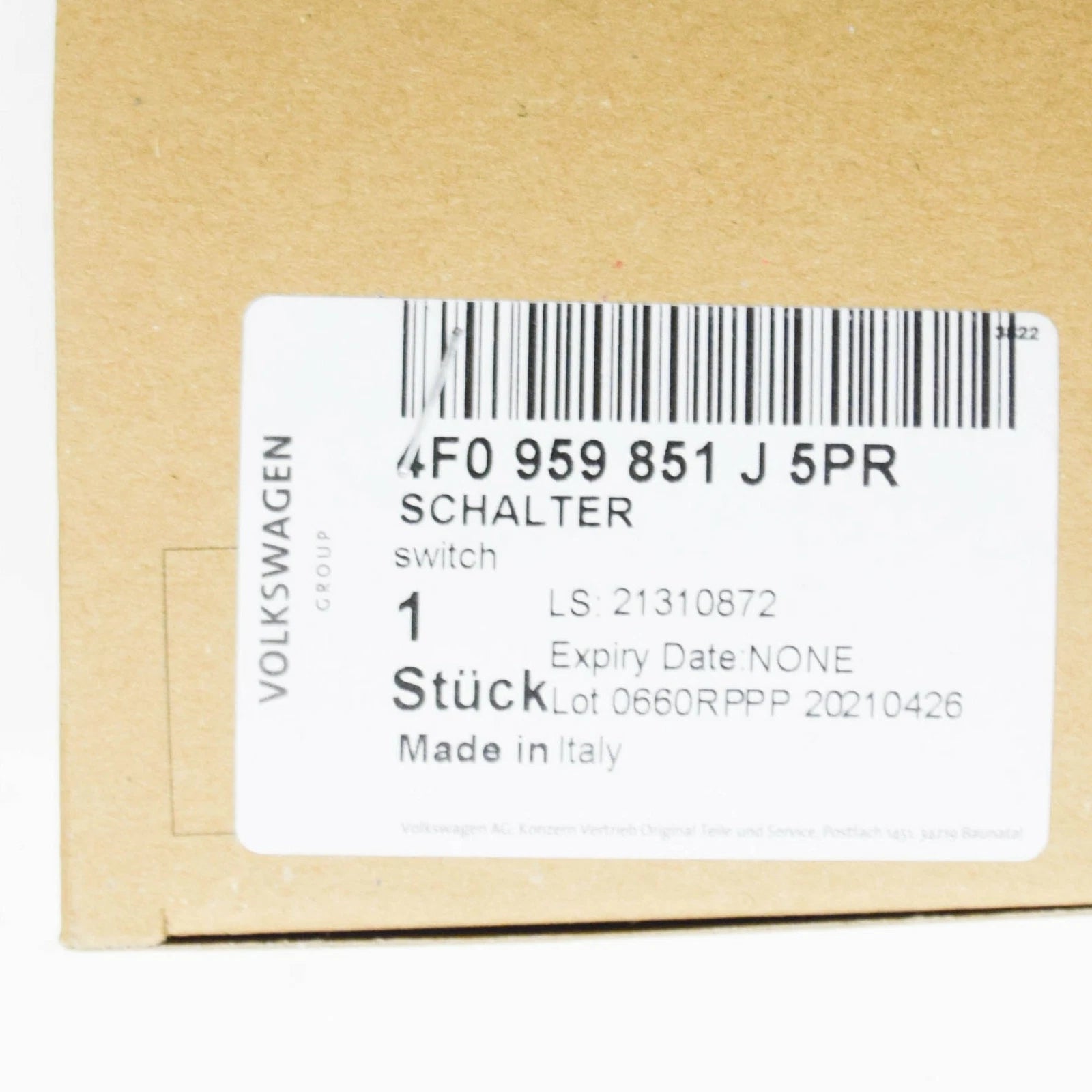 NEW AUDI Q7 4L FRONT LEFT DOOR WINDOW REGULATOR SWITCH LHD 4F0959851J5PR