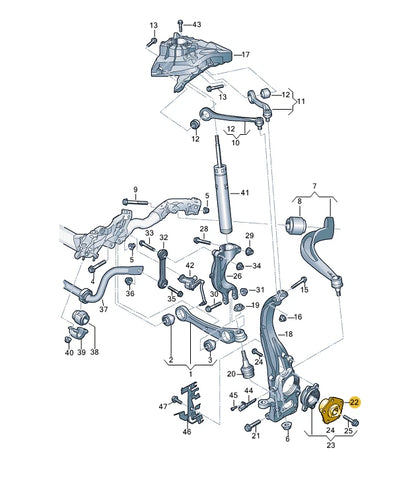 NEW AUDI Q7 4M WHEEL HUB SPINDLE 8W0407613 ORIGINAL