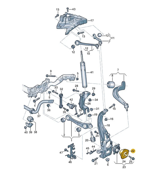 NEW AUDI Q7 4M WHEEL HUB SPINDLE 8W0407613 ORIGINAL