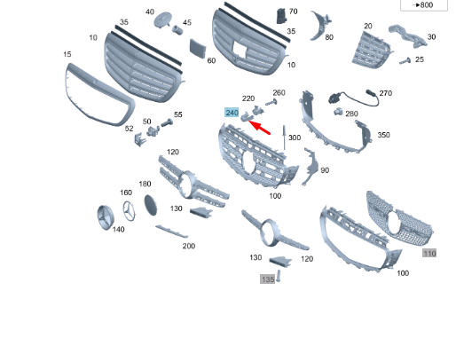 NEW MERCEDES-BENZ E W213 FRONT CAMERA CAP COVER A2138880800 ORIGINAL