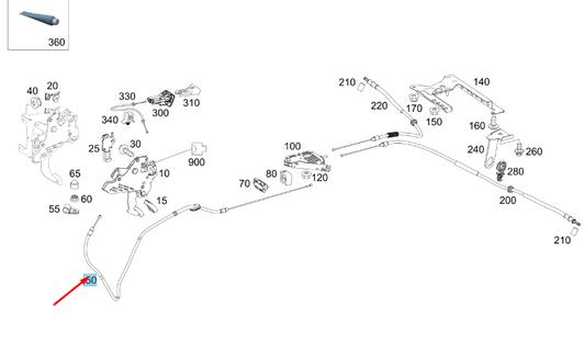 new mb vito w447 foot operated parking brake cable lhd a4474200085 original
