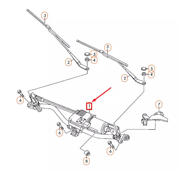 NEW AUDI A5 8T FRONT WINDSHIELD WIPER MOUNTING WITH MOTOR LHD 8F1955023A