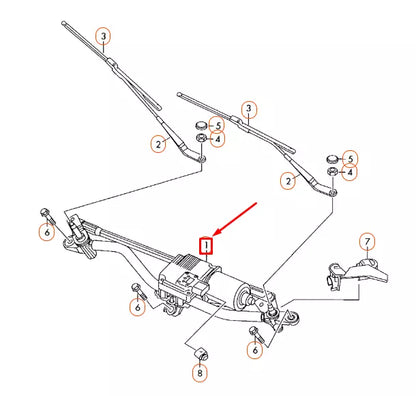 NEW AUDI A5 8T FRONT WINDSHIELD WIPER MOUNTING WITH MOTOR LHD 8F1955023A