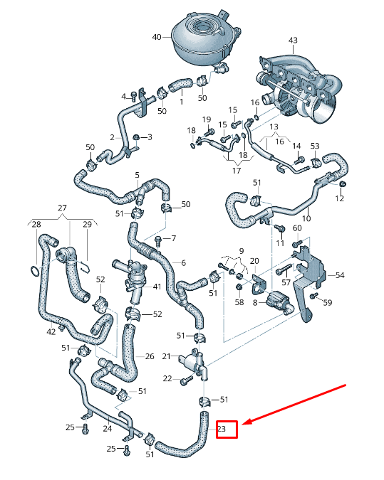NEW AUDI RS3 ENGINE COOLANT HOSE 8V0121051 ORIGINAL