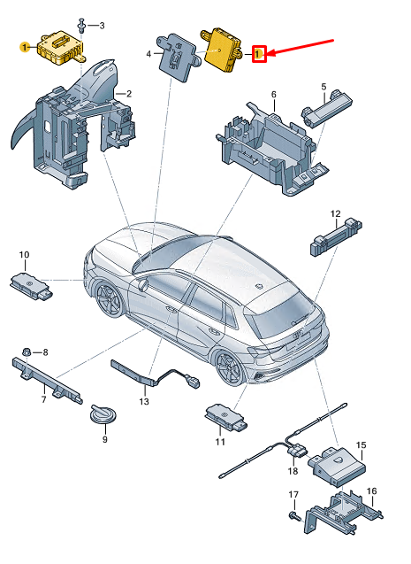new audi a3 sportback 8y keyless kessy control unit 5wa959436n original
