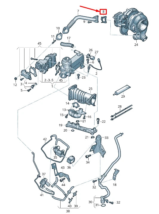 NEW AUDI A8 4N TURBO PIPE SEAL 059131357P