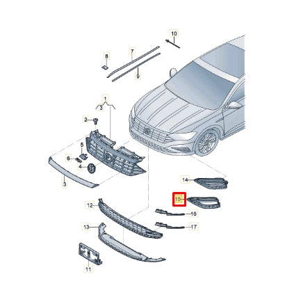 NEW VOLKSWAGEN JETTA MK7 A7 FRONT LEFT GRILLE 17A853665P9B9