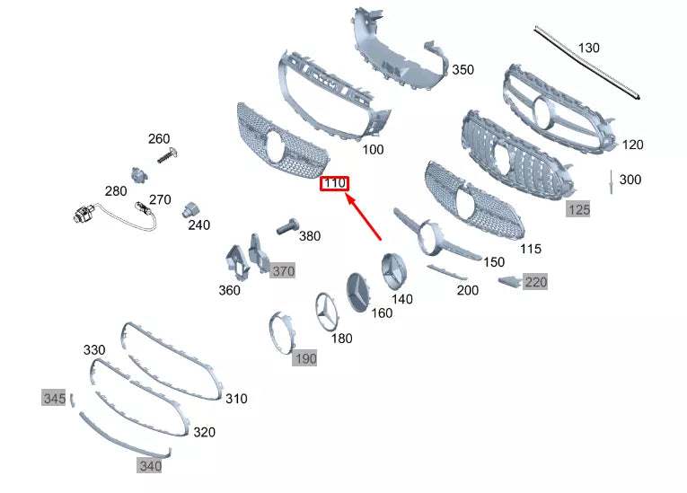 NEW MERCEDES-BENZ E C238 RADIATOR GRILLE TRIM A2388880400 ORIGINAL