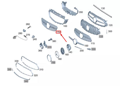 NEW MERCEDES-BENZ E C238 RADIATOR GRILLE TRIM A2388880400 ORIGINAL