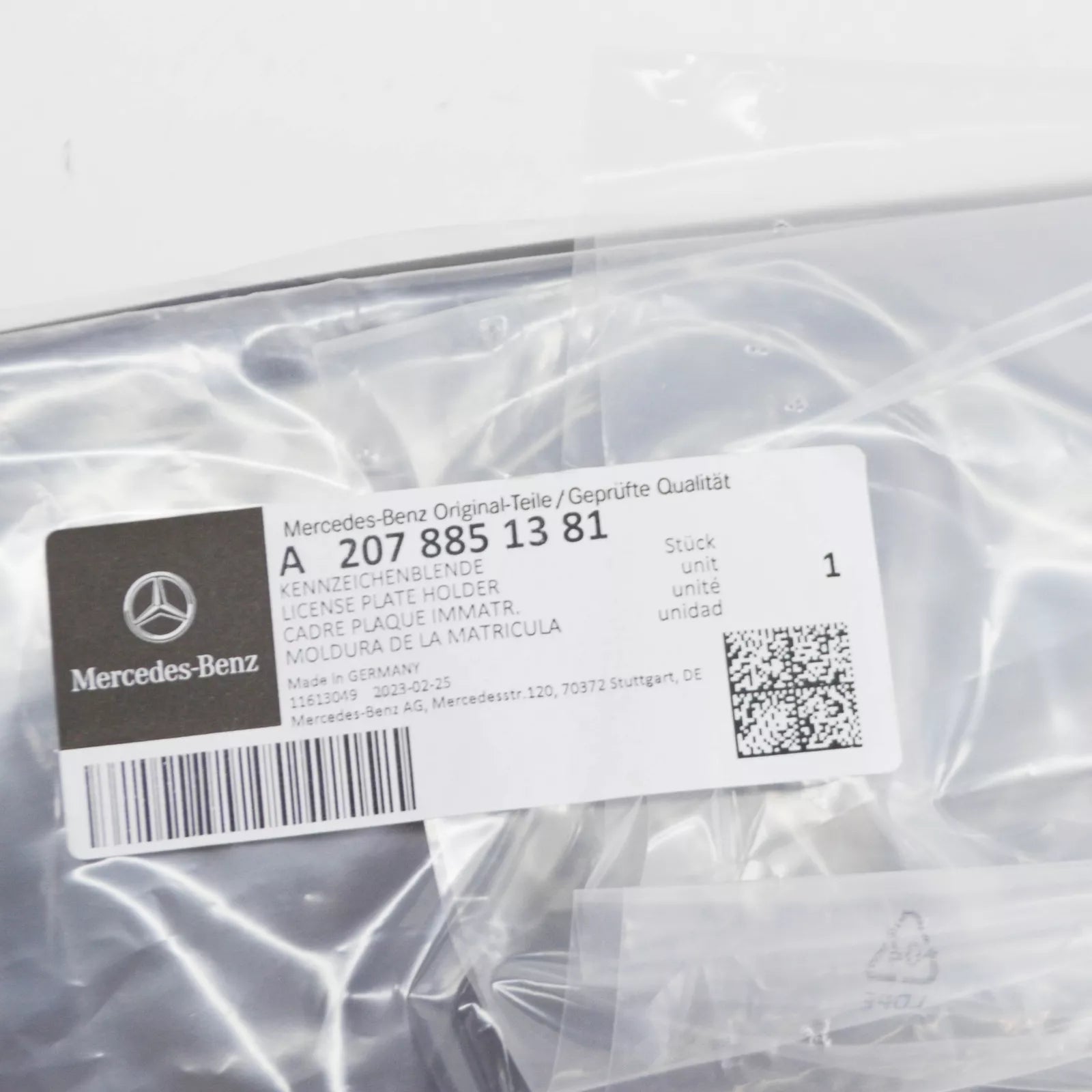 NEW MERCEDES-BENZ E COUPE C207 FRONT LICENSE PLATE HOLDER A2078851381 ORIGINAL