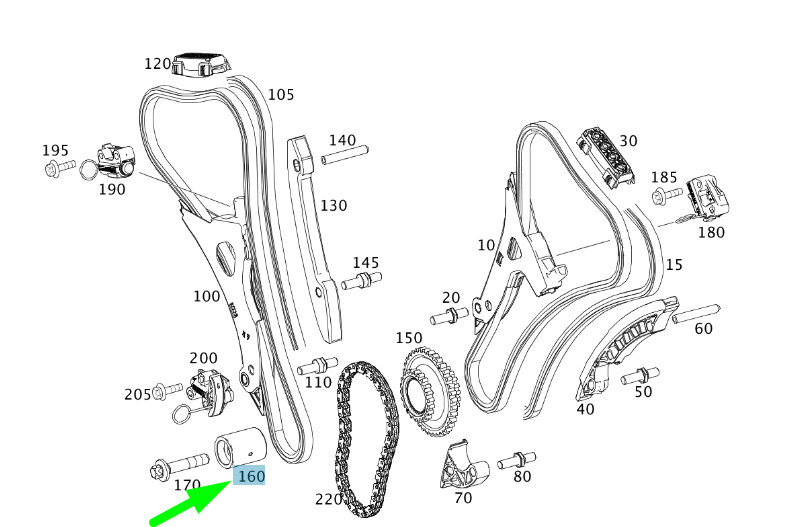 NEW MERCEDES-BENZ CLS C218 TIMING CHAIN BEARING JOURNAL A2780520005 ORIGINAL