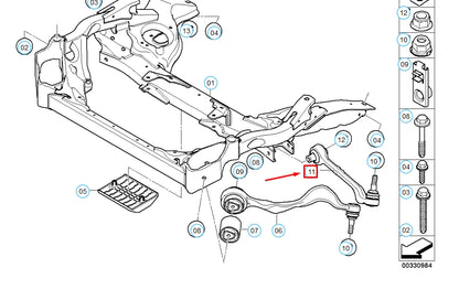 NEW BMW 1 E81 FRONT LEFT WISHBONE VALUE LINE REPAIR KIT 31122405859 ORIGINAL