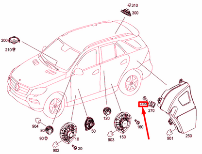 new mercedes-benz ml w166 bass-box speaker bolt a1409900636 original