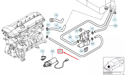 NEW BMW 5 E39 HOSE FOR ENGINE INLET AND HEATER CONTROL 64218391005 ORIGINAL