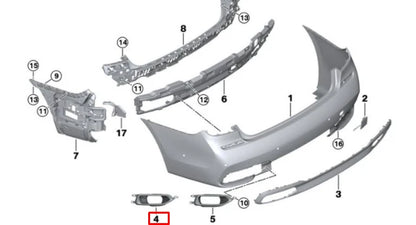 NEW BMW 7 G11 G12 REAR M LEFT EXHAUST COVERING 51128061185 ORIGINAL