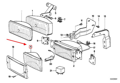 NEW BMW 3 E30 FRONT LEFT FOG LIGHT LAMP INSERT 63171375049 ORIGINAL