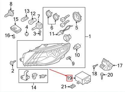 NEW VW GOLF VI 5K MK6 FRONT HEADLIGHT CONTROL UNIT 5M0907357C ORIGINAL