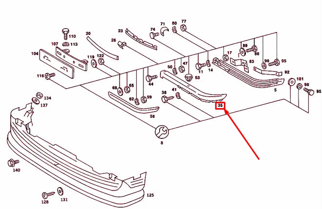 NEW MERCEDES-BENZ SL R107 FRONT BUMPER LEFT FACE BAR COVER A1078850901 ORIGINAL