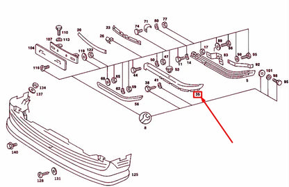 NEW MERCEDES-BENZ SL R107 FRONT BUMPER LEFT FACE BAR COVER A1078850901 ORIGINAL