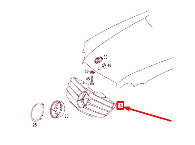 NEW MERCEDES-BENZ SL R230 RADIATOR GRILLE A2308801583 ORIGINAL