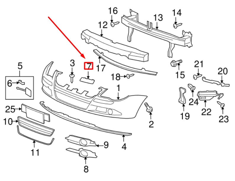 NEW VOLKSWAGEN EOS FRONT LEFT BUMPER MOLDING 1Q0807833GRU ORIGINAL