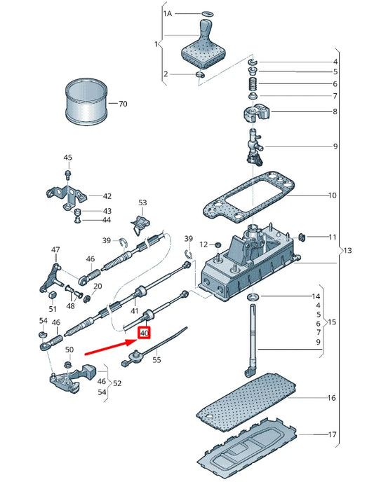 NEW VOLKSWAGEN CADDY 2K MK3 GEAR SHIFTING MECHANISM CABLE 1T0711266J