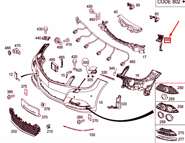 NEW MERCEDES-BENZ C W204 FRONT BUMPER LEFT REINFORCEMENT A2048850316 ORIGINAL