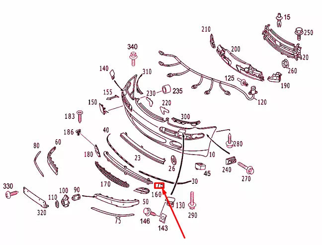NEW MERCEDES-BENZ S W220 FRONT BUMPER CENTRAL COVER A2208850723 ORIGINAL
