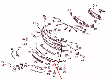 NEW MERCEDES-BENZ S W220 FRONT BUMPER CENTRAL COVER A2208850723 ORIGINAL
