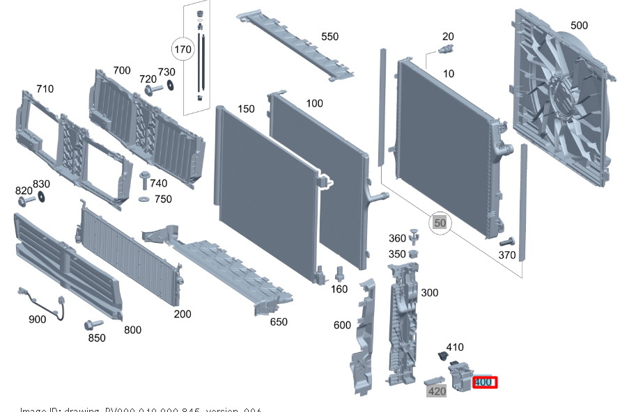 NEW MERCEDES-BENZ S W223 LEFT SIDE RADIATOR HOLDER A0995011800 ORIGINAL