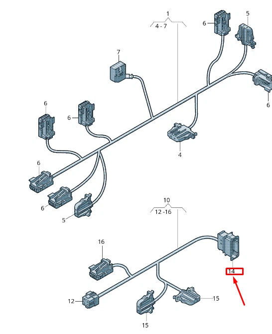 NEW VW TOUAREG 7P MK2 A/C WIRING FLAT CONTAC HOUSING 6Q0972778