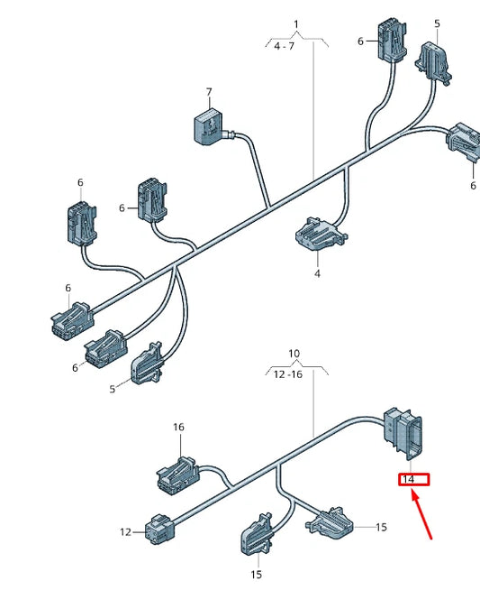 NEW VW TOUAREG 7P MK2 A/C WIRING FLAT CONTAC HOUSING 6Q0972778
